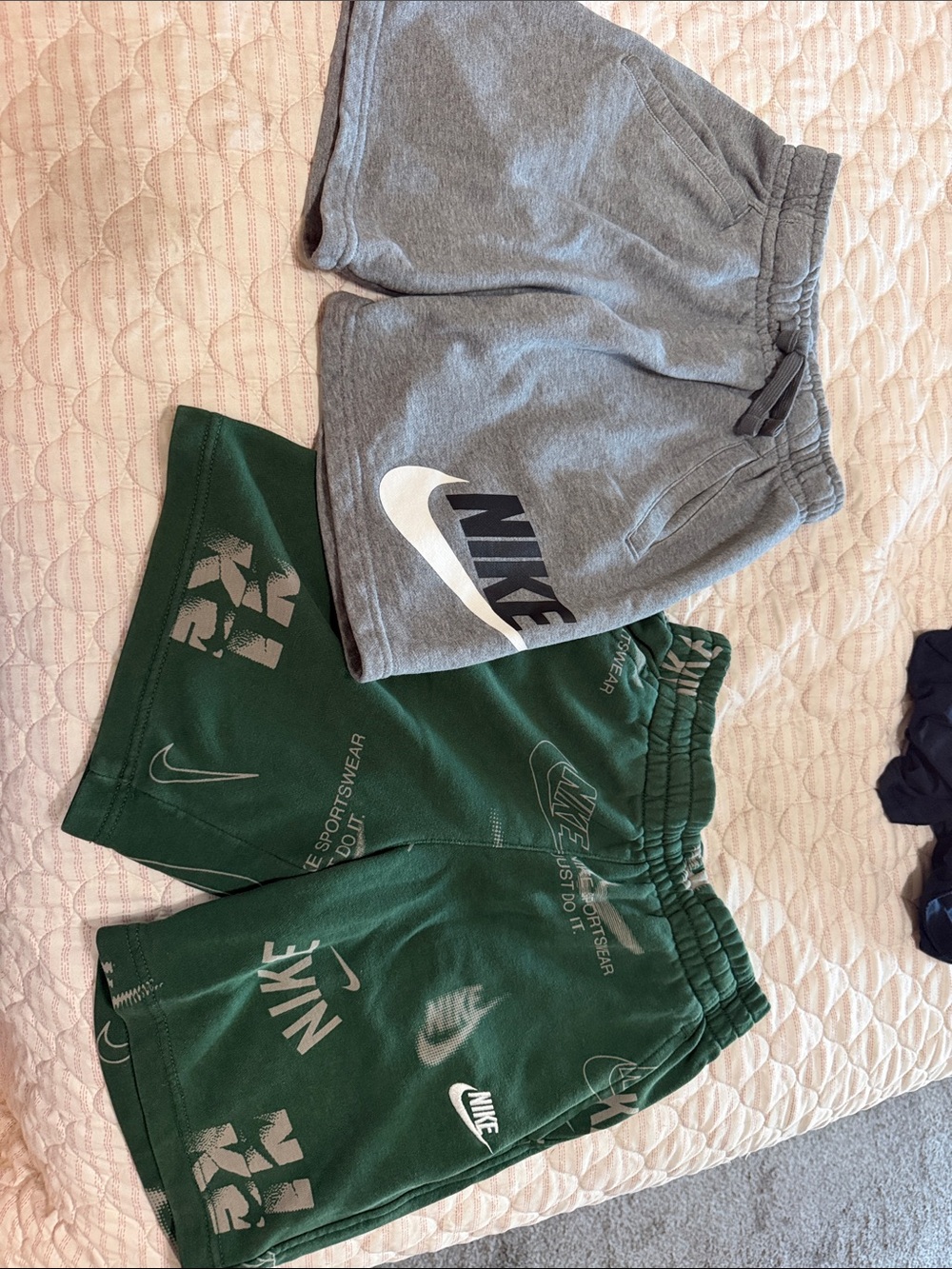 Nike Green and Gray Kids Athletic Shorts Duo